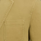 Men's blazer-style jacket with lapel collar and patch pockets