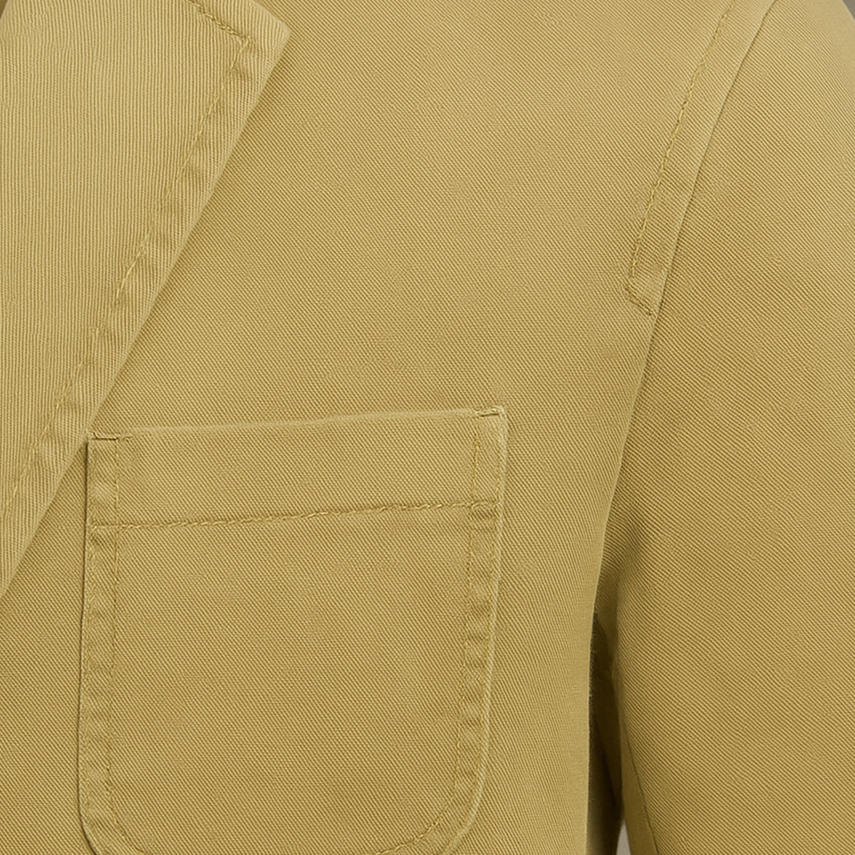 Men's blazer-style jacket with lapel collar and patch pockets
