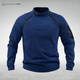 Men's fleece pullover with high collar and zip pockets
