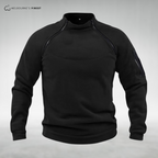 Men's fleece pullover with high collar and zip pockets