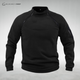Men's fleece pullover with high collar and zip pockets