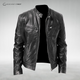 Men's structured zip front jacket with stand collar, long sleeves and four zipped pockets