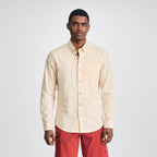 Men's checked long-sleeve shirt with button-down collar and chest pocket