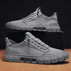 Low top lace-up sneakers with textured flat soles