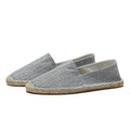 Men's woven espadrille slip-on loafers with braided flat soles