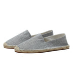 Men's woven espadrille slip-on loafers with braided flat soles