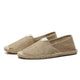 Men's woven espadrille slip-on loafers with braided flat soles