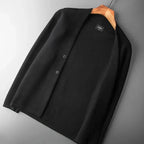 Men's plain knit cardigan with open front and buttons
