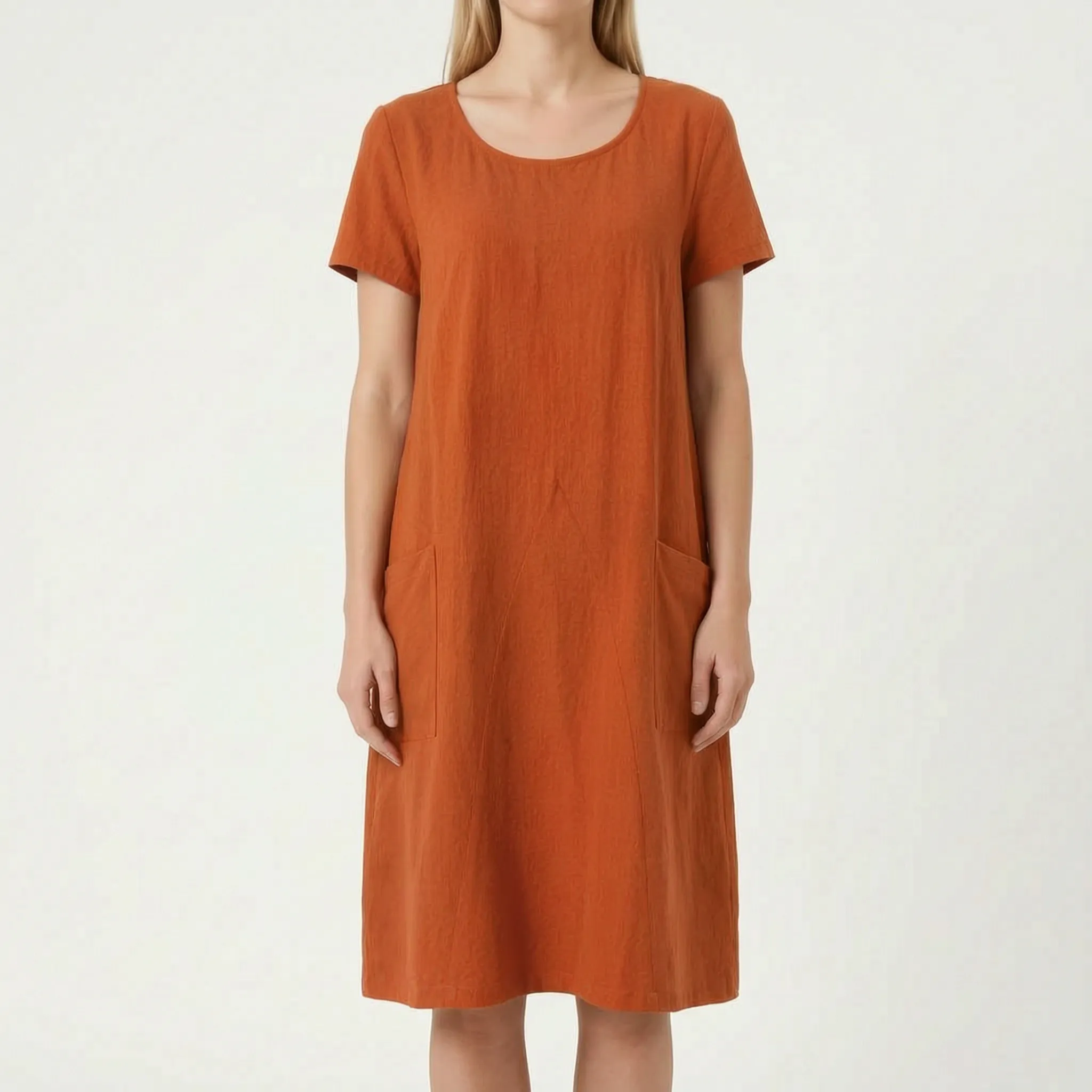 MargaBoho  - Relaxed Boho Shift Midi Dress Casual Daytime Wear
