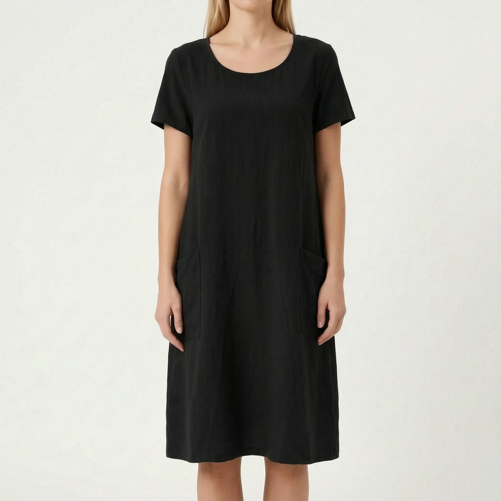 MargaBoho  - Relaxed Boho Shift Midi Dress Casual Daytime Wear