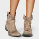 Women's western cowboy ankle boots with pointed toes and low block heels