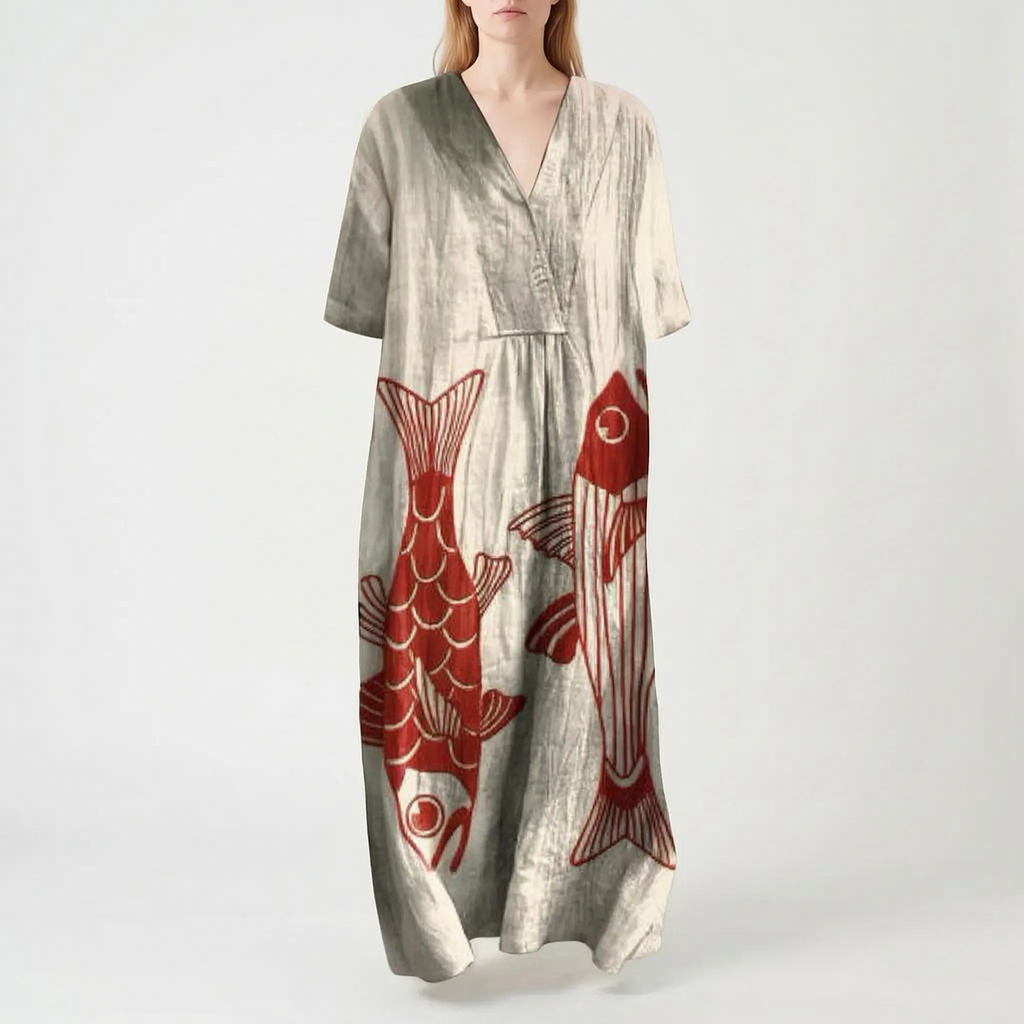 Marisole  - Flowy Printed Summer Dress Beach Walks