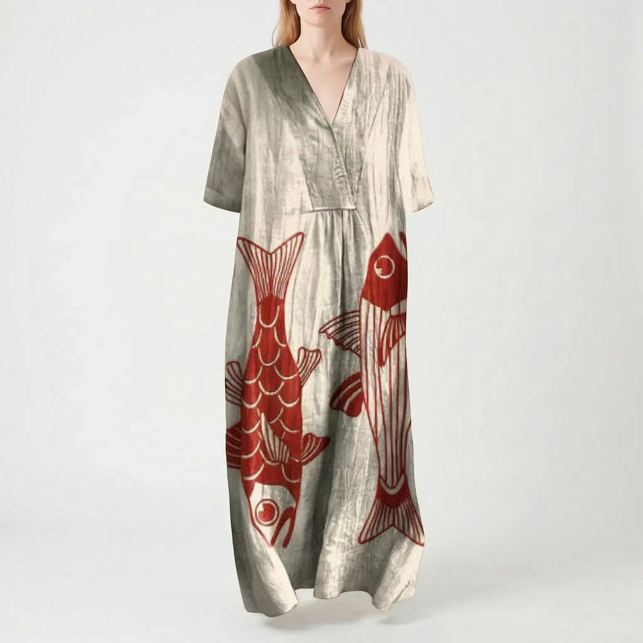 Marisole  - Flowy Printed Summer Dress Beach Walks