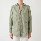 Marivela  - Relaxed Long Sleeve Collared Blouse Casual Daytime Wear