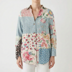 Marivela  - Relaxed Long Sleeve Collared Blouse Casual Daytime Wear