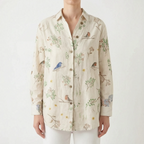 Marivela  - Relaxed Long Sleeve Collared Blouse Casual Daytime Wear