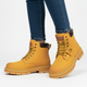 Men's lace-up ankle boots with rounded toes and rugged tread soles
