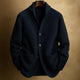 Men's ribbed shawl-collar cardigan with button front and two pockets