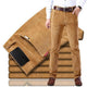 Men's straight-leg corduroy trousers with belt loops and side pockets