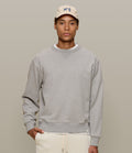 Men's grey crew neck sweatshirt with long sleeves and ribbed trims
