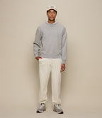 Men's grey crew neck sweatshirt with long sleeves and ribbed trims