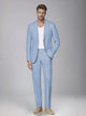 Men's two-piece suit with notched lapel jacket and straight-leg trousers