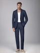 Men's two-piece suit with notched lapel jacket and straight-leg trousers
