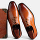 Men's lace-up Oxford shoes with polished finish and cap-toe detailing