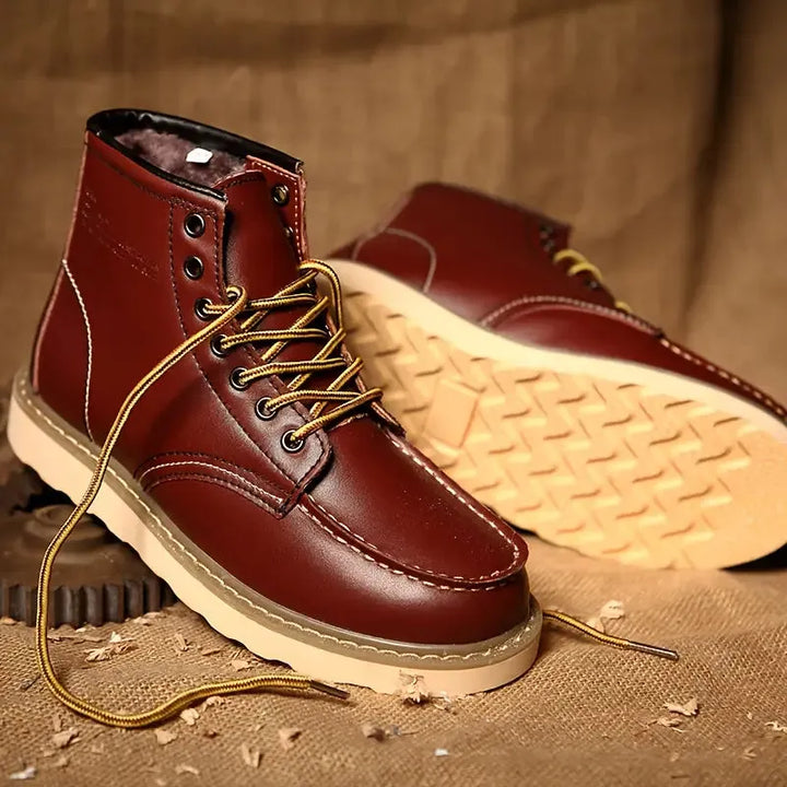 Men's Vintage Lace-Up Winter Boots with Warm Lining