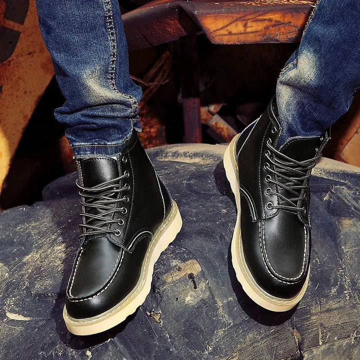 Men's Vintage Lace-Up Winter Boots with Warm Lining