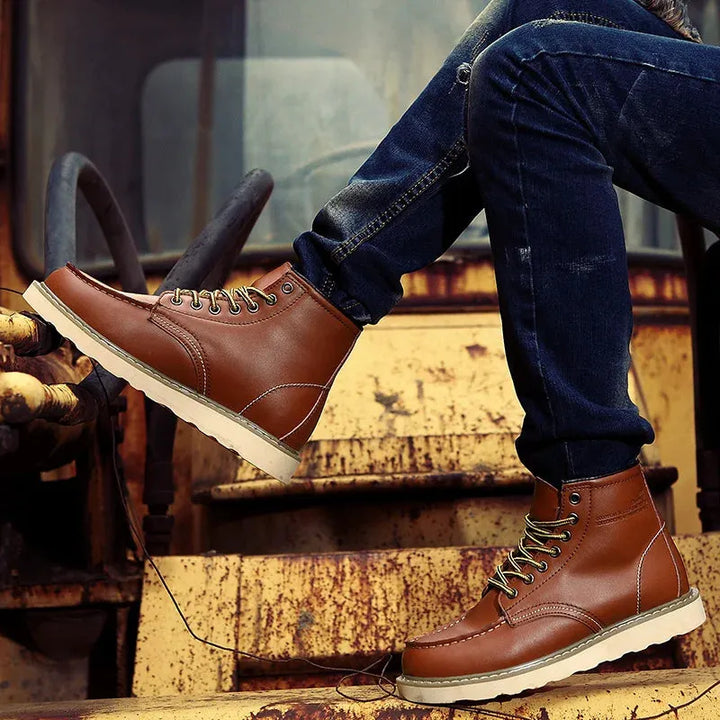 Men's Vintage Lace-Up Winter Boots with Warm Lining