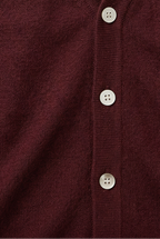 Men's plain V-neck cardigan with button front and long sleeves