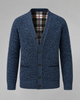 Ribbed V-neck cardigan with long sleeves, buttons and front pockets