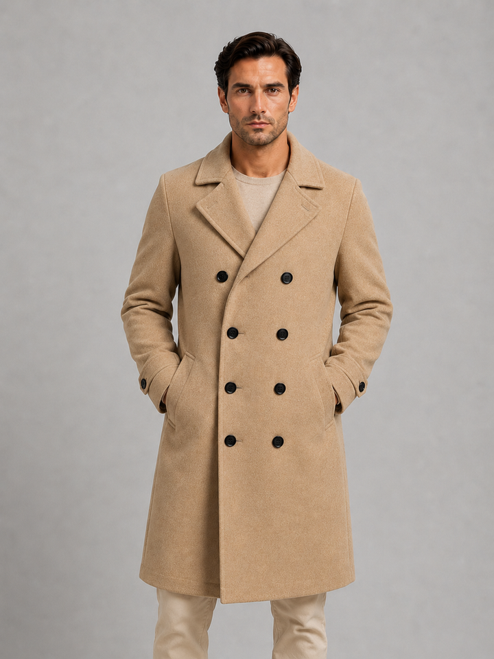 Men's Tailored Double-Breasted Overcoat