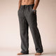 Men's straight-leg drawstring trousers with elasticated waist and side pockets