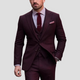 Men's three-piece slim fit suit with notch-lapel jacket, buttoned waistcoat and matching trousers
