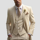 Men's three-piece slim fit suit with notch-lapel jacket, buttoned waistcoat and matching trousers