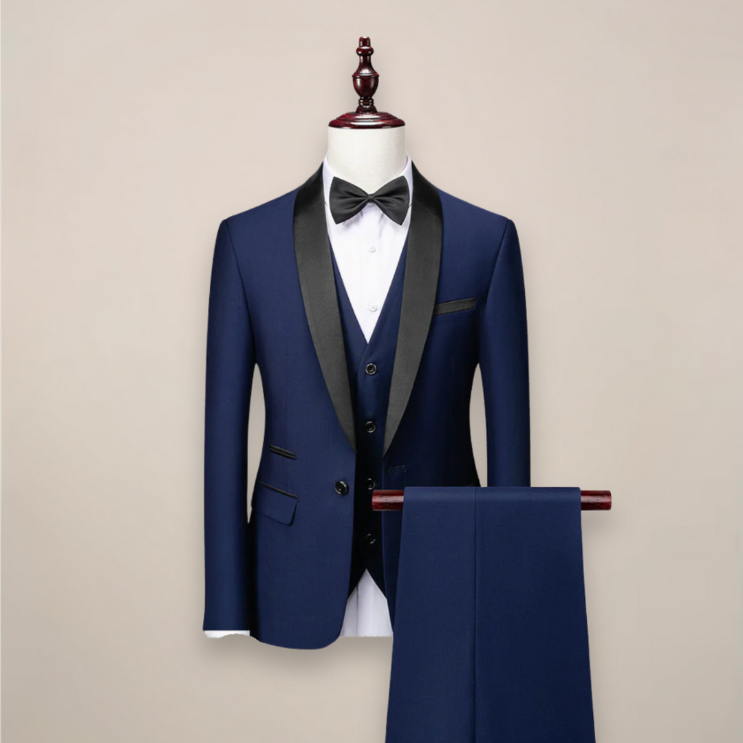 Men's Shawl Lapel Three-Piece Tuxedo