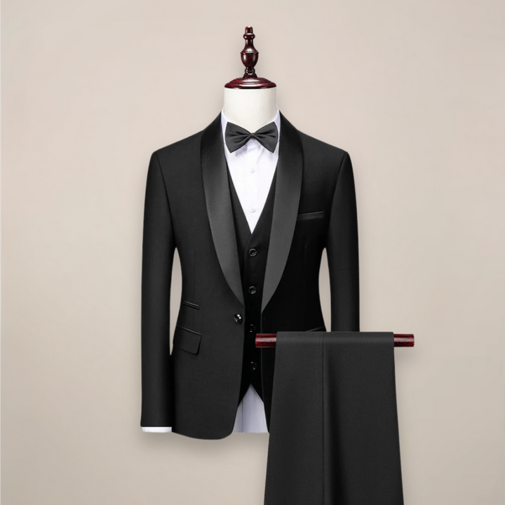 Men's Shawl Lapel Three-Piece Tuxedo