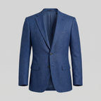 Men's single-breasted blazer with notched lapels and flap pockets