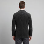 Men's ribbed blazer and button-front waistcoat set with notched lapels