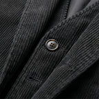 Men's ribbed blazer and button-front waistcoat set with notched lapels