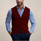 Men's knitted V-neck waistcoat with buttons and front pockets