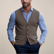 Men's knitted V-neck waistcoat with buttons and front pockets
