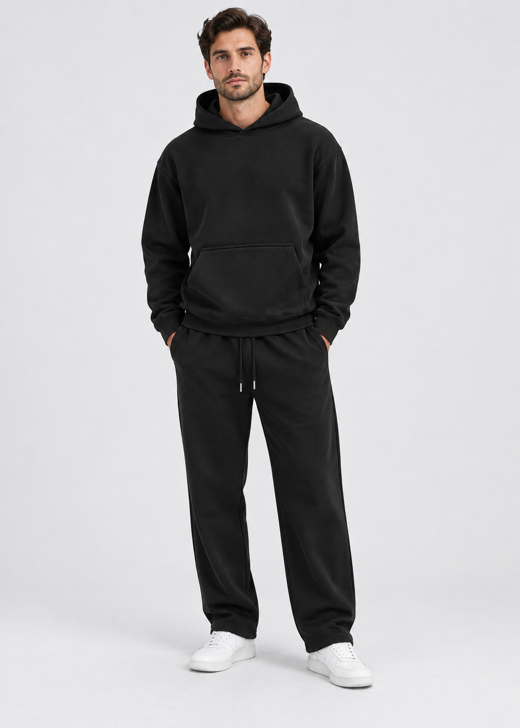 Men's hoodie and jogger set with kangaroo pocket