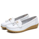Women's loafers with tassels, metal bit and rounded toe