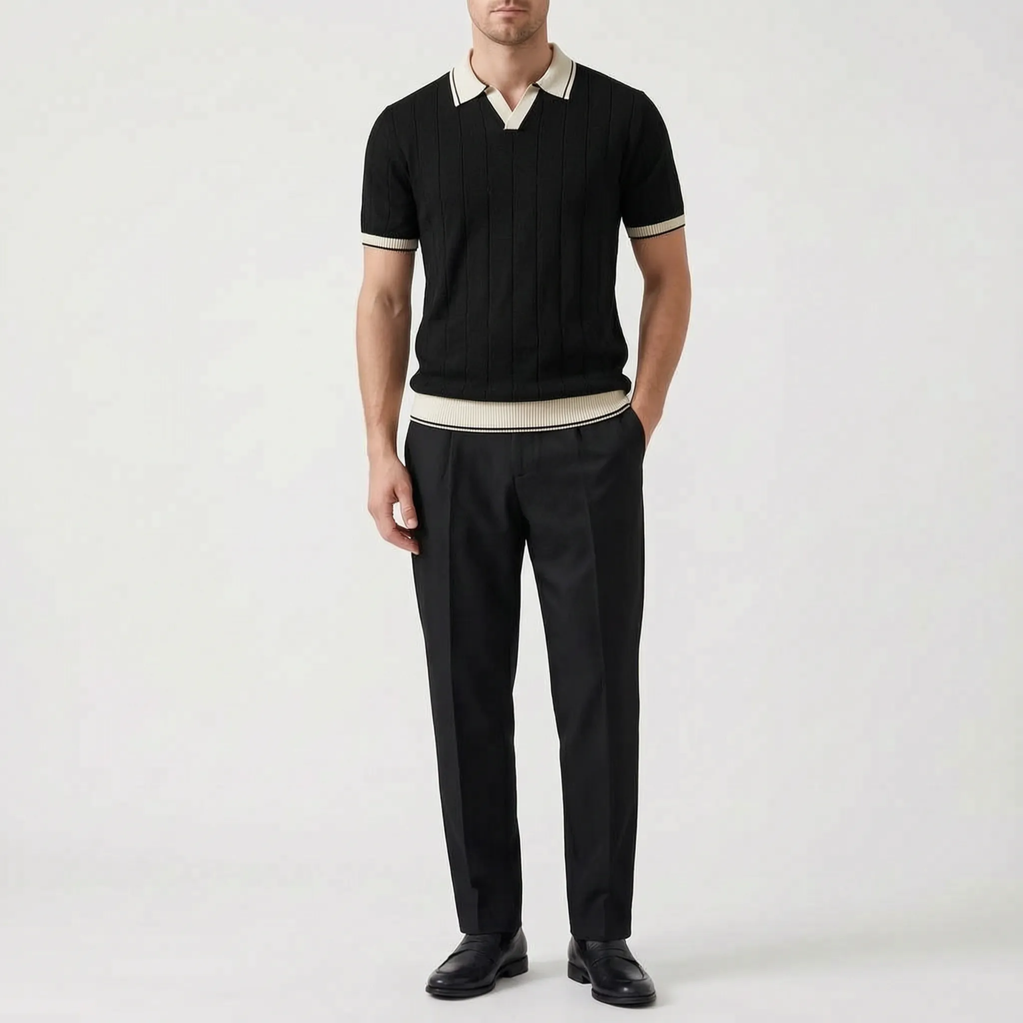 Modaro  - Ribbed Two-Piece Outfit Smart Casual Events