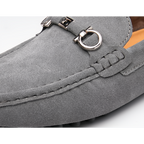 Men's slip-on loafers with metal bit, moc toe and lugged sole