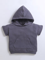 Unisex hooded top with striped sleeves and jogger trousers set