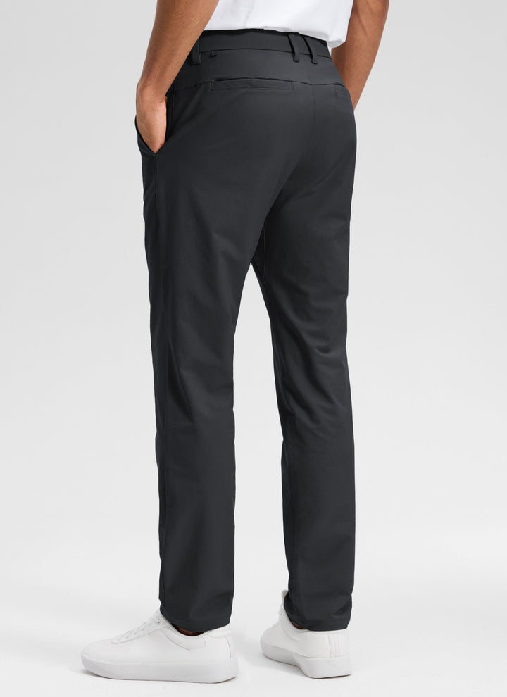 Men's straight leg chino trousers with belt loops, button fastening and front pockets